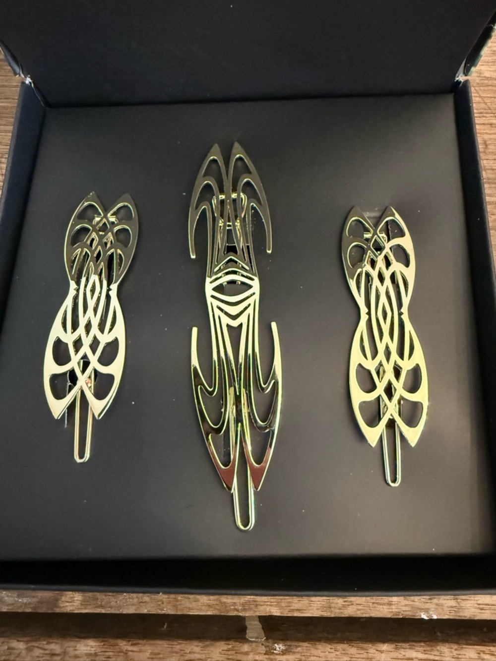 AVEDA Gold Decorative Hair Clips Set of 3